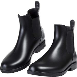Black Chelsea Rain Boots